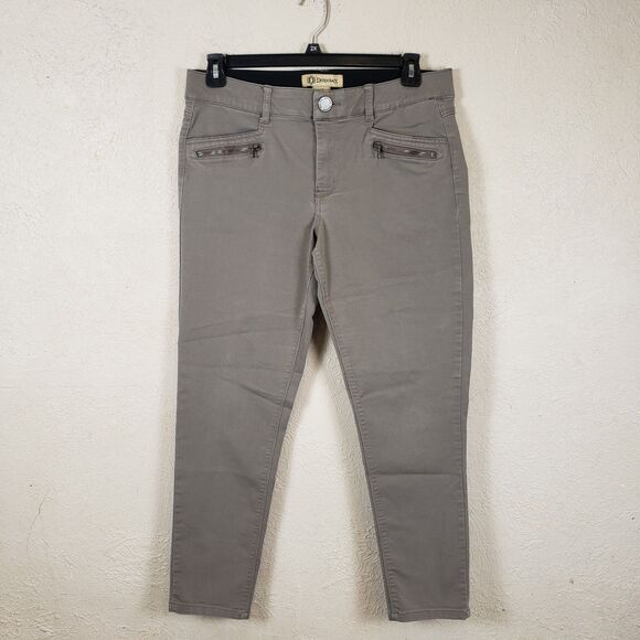 Democracy “Ab” Solution Equality Skinny Pants Taupe Gray Stretch Size 12 - Picture 2 of 9